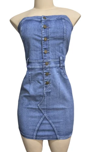 VESTIDO MUJER DENIM - STRAPLESS
